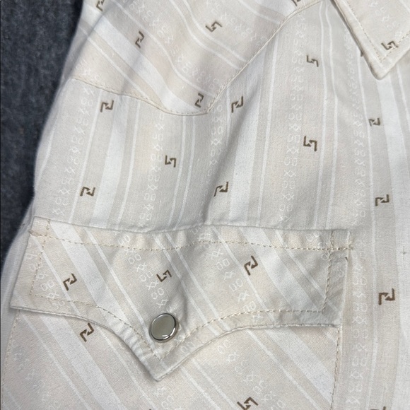 Youngbloods Cream Western Style Casual Button Down Shirt - Picture 5 of 5